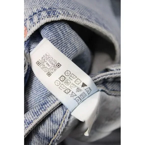 Zara Womens Medium Wash Distress High Rise Wide Leg Jeans Blue Size 12 - Picture 4 of 6